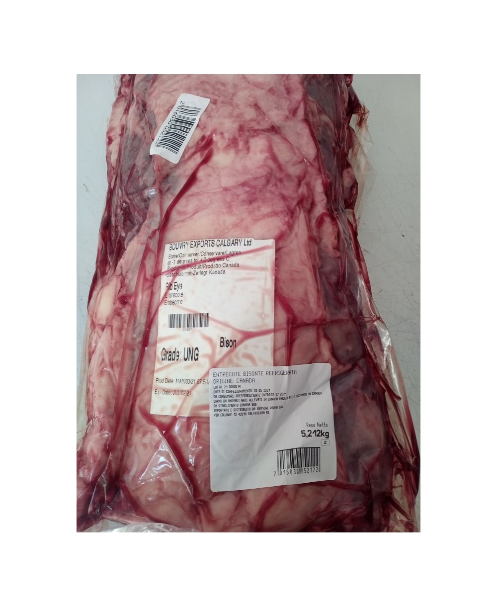Costata carne di bisonte senza osso 5 kg