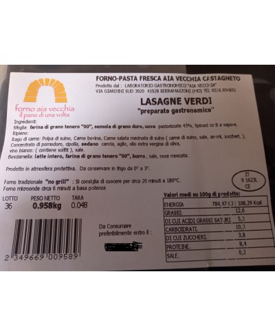 Lasagne verdi precotte con ragù e besciamella 1 kg