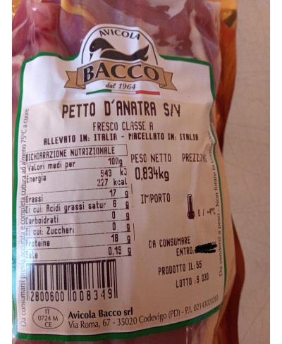 Petto di anatra Maschio 900 gr - nazionale